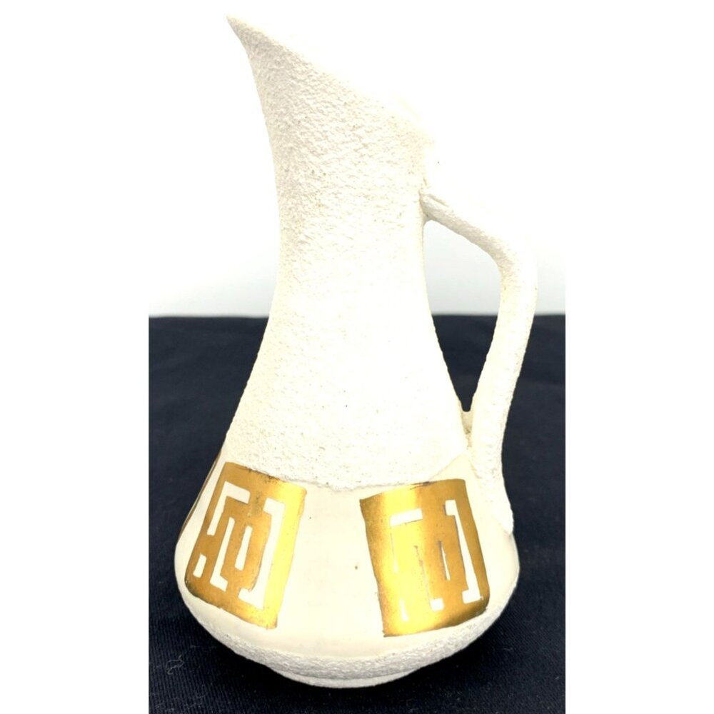 Mid Century Modern Pitcher Creamer Jug MCM West Art Pottery 6" Textured Finish